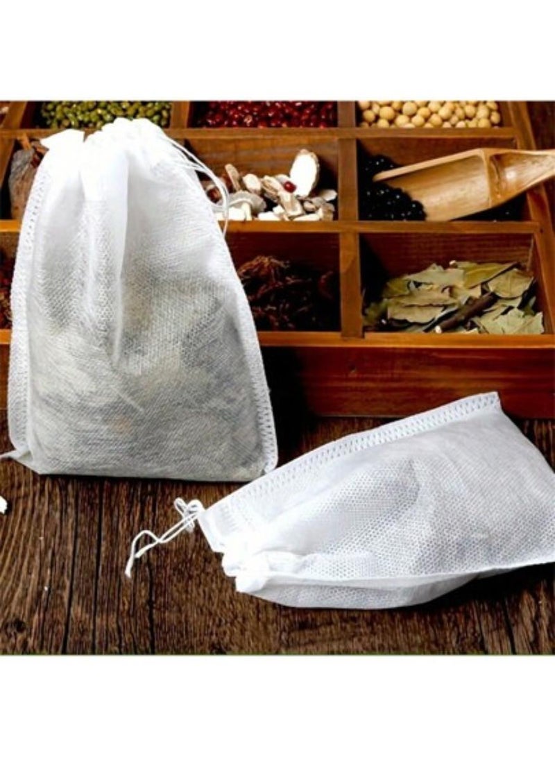 حياة كومفورت ١٠٠ كيس شاي للاستخدام مرة واحدة، أكياس شاي فارغة برباط، أكياس شاي سائبة، أكياس فلتر شاي سائبة، مصفاة للشاي السائب، توابل قهوة، أعشاب، بهارات حمام، حساء، طاجن (١٢×٨ سم) - Image 5